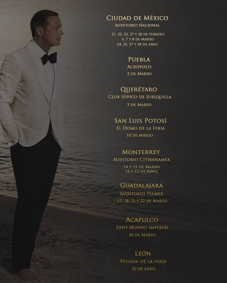 Luis Miguel - Fechas Gira 2018 (Tomada de FB)